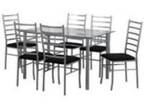 Glass dining table + 4 faux leather chairs New & Boxed.....